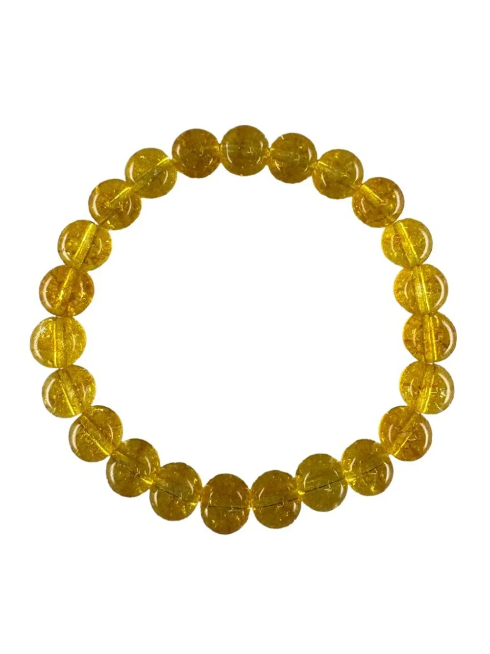 8mm Natural Yellow Crystal Bead Bracelet Wealth Crystal November Birthstone Gift